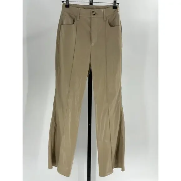 Nanushka 'Zoey' Beige Polyester Cropped Flared Pants Size XS Trousers